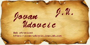 Jovan Udovčić vizit kartica